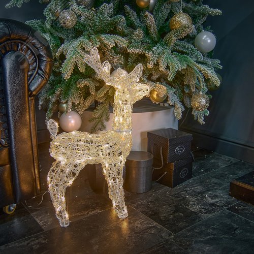 Фигура светодиодная каркасная Олень-2 36х60 см 80 светодиодов теплый белый свет прозрачный провод ULD-M3660-080/STA WARM WHITE IP44 DEER-2 - фото 8