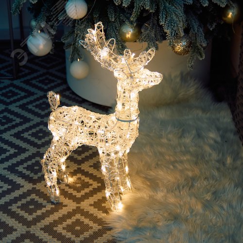 Фигура светодиодная каркасная Олень-2 36х60 см 80 светодиодов теплый белый свет прозрачный провод ULD-M3660-080/STA WARM WHITE IP44 DEER-2 - фото 11