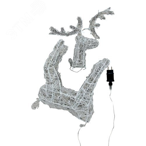 Фигура светодиодная каркасная Олень-2 36х60 см 80 светодиодов Белый свет прозрачный провод ULD-M3660-080/STA WHITE IP44 DEER-2 - фото 2
