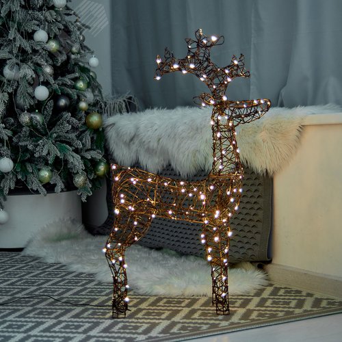Фигура светодиодная каркасная Олень-3 60 х 98 см 160 светодиодов теплый белый свет коричневый провод ULD-M6098-160/SBA WARM WHITE IP44 DEER-3 - фото 4