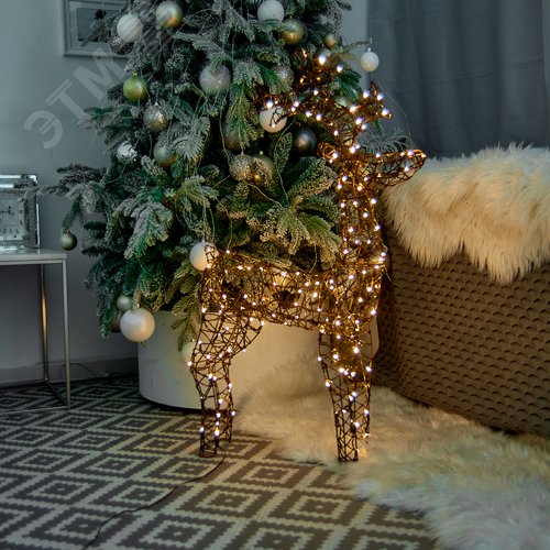 Фигура светодиодная каркасная Олень-3 60 х 98 см 160 светодиодов теплый белый свет коричневый провод ULD-M6098-160/SBA WARM WHITE IP44 DEER-3 - фото 5
