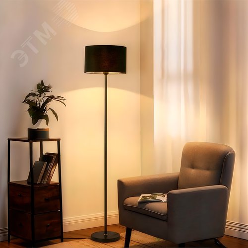 Торшер напольный под лампу Е27 40W Черный/Черный ТМ UML-T521 E27 BLACK/BLACK - фото 3