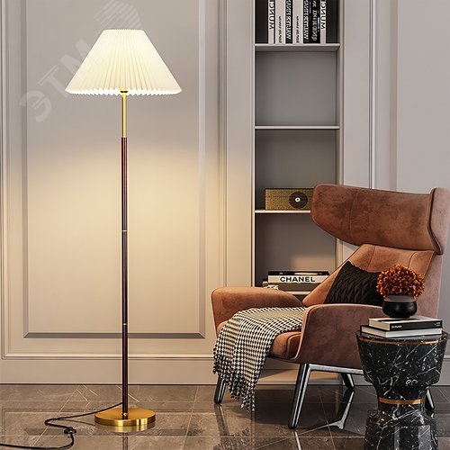 Торшер напольный под лампу Е27 40W Медный/Белый ТМ UML-T522 E27 COPPER/WHITE - фото 3