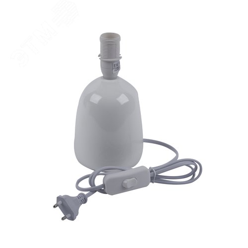 Светильник настольный декоративный под лампу Е14 40W Механический выключатель Белый ТМ UML-B305 E14 WHITE - фото 3