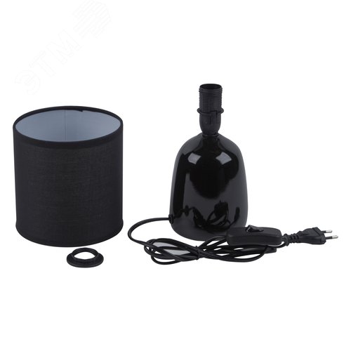 Светильник настольный декоративный под лампу Е14 40W Механический выключатель Черный UML-B305 E14 BLACK - фото 2