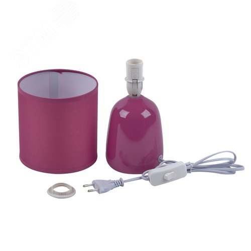 Светильник настольный декоративный под лампу Е14 40W Механический выключатель Розовый ТМ UML-B305 E14 PINK - фото 2