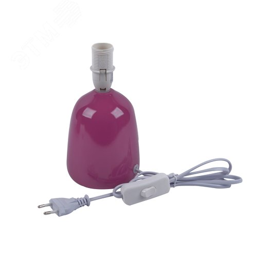 Светильник настольный декоративный под лампу Е14 40W Механический выключатель Розовый ТМ UML-B305 E14 PINK - фото 3