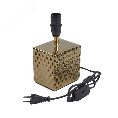 Cветильник настольный декоративный под лампу Е14 40W Механический выключатель Золотой/Черный ТМ UML-B306 E14 GOLD/BLACK - фото 3