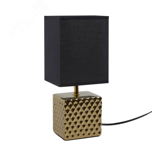 Cветильник настольный декоративный под лампу Е14 40W Механический выключатель Золотой/Черный ТМ UML-B306 E14 GOLD/BLACK - фото 5