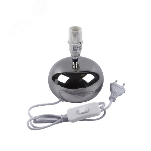 Светильник настольный декоративный под лампу Е14 40W Механический выключатель Серебристый/Белый ТМ UML-B307 E14 SILVER/WHITE - фото 3