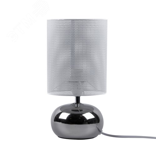 Светильник настольный декоративный под лампу Е14 40W Механический выключатель Серебристый/Белый ТМ UML-B307 E14 SILVER/WHITE - фото 5