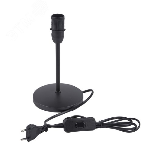 Светильник настольный декоративный под лампу Е14 40W Механический выключатель Черный/Бежевый ТМ UML-B308 E14 BLACK/BEIGE - фото 3