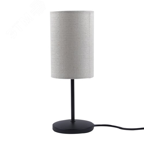 Светильник настольный декоративный под лампу Е14 40W Механический выключатель Черный/Бежевый ТМ UML-B308 E14 BLACK/BEIGE - фото 5