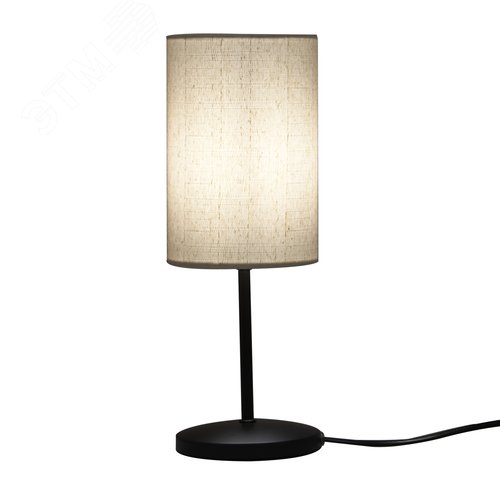 Светильник настольный декоративный под лампу Е14 40W Механический выключатель Черный/Бежевый ТМ UML-B308 E14 BLACK/BEIGE - фото 6