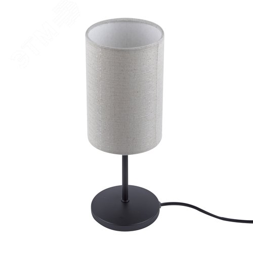 Светильник настольный декоративный под лампу Е14 40W Механический выключатель Черный/Бежевый ТМ UML-B308 E14 BLACK/BEIGE - фото 7