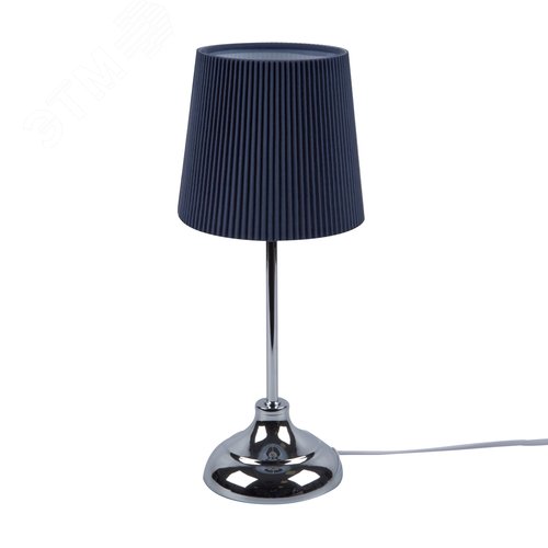 Светильник настольный декоративный под лампу Е14 40W Механический выключатель Хром/Темно-синий UML-B309 E14 CHROME/DARK BLUE - фото 5