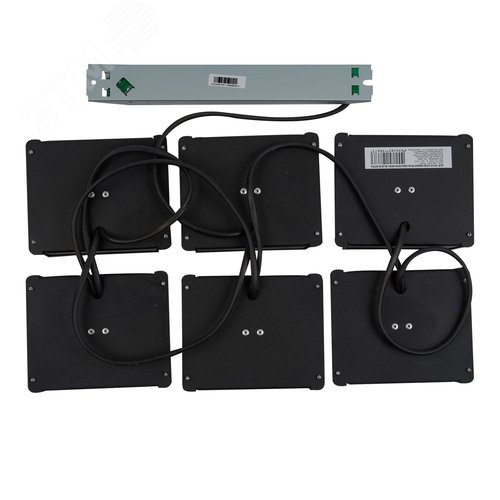 Светильники светодиодные потолочные встраиваемые Грильято 42 Вт для ячеек 100х100мм комплект из 6 штук белый свет 4000K 4728Лм корпус черный в комплекте с источником питания ULP-1010 42W/4000К IP40 GRILYATO OPAL BLACK KIT06 - фото 2