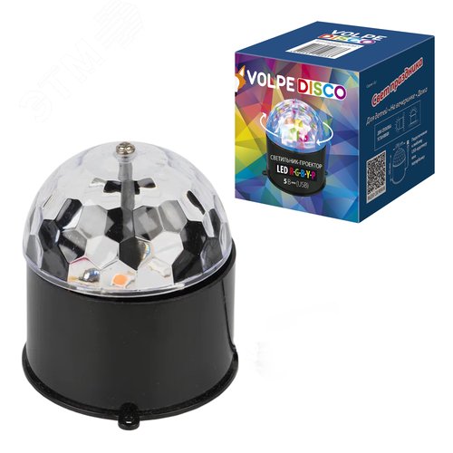 Светодиодный светильник-проектор 3 Вт Многоцветный USB провод в комплекте Черный  ULI-Q312 3W/RGBYP BLACK - фото 4