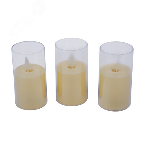 Фигура светодиодная Свеча на батарейках LR44 в комплекте в составе набора из 3 штук 1 светодиод Теплый белый свет ULD-F064 WW CANDLE SET3 - фото 2