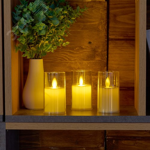 Фигура светодиодная Свеча на батарейках LR44 в комплекте в составе набора из 3 штук 1 светодиод Теплый белый свет ULD-F064 WW CANDLE SET3 - фото 6