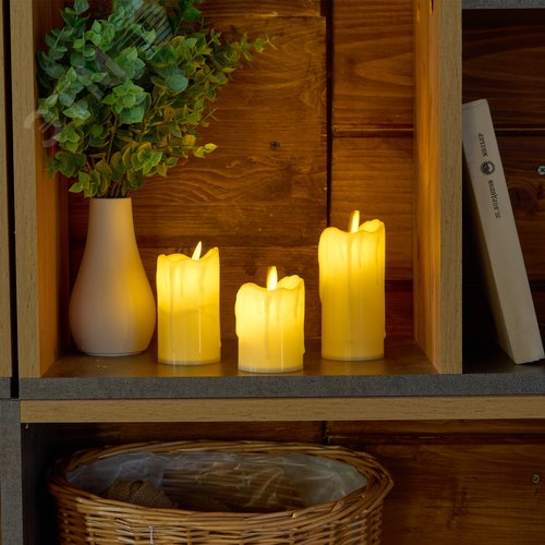 Фигура светодиодная Свеча на батарейках LR44 в комплекте в составе набора из 3 штук 1 светодиод Теплый белый свет ULD-F063 WW CANDLE SET3 - фото 7