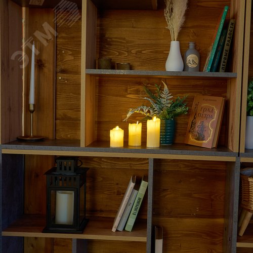 Фигура светодиодная Свеча на батарейках LR44 в комплекте в составе набора из 3 штук 1 светодиод Теплый белый свет ULD-F063 WW CANDLE SET3 - фото 8