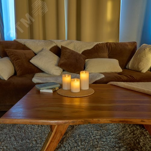 Фигура светодиодная ''Свеча'' на батарейках 3AAA (не в комплекте) в составе набора из 3 штук диммируемая 1 светодиод теплый белый свет пульт ДУ в комплекте ULD-F065 WW RC CANDLE SET3 - фото 6