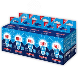 Лампа светодиодная 16 Вт Патрон Е27 Форма A матовая Серия Norma Белый свет 4000K Картон ТМ Volpe LED-A60-16W/NW/E27/FR/NR Набор из 10штук - фото 1