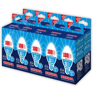 Лампа светодиодная 11 Вт Патрон Е 14 Форма свеча матовая Серия Norma Белый свет 4000K Картон ТМ Volpe LED-C37-11W/NW/E14/FR/NR Набор из 10штук - фото 1