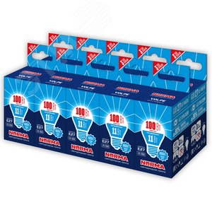 Лампа светодиодная 11 Вт Патрон Е 27 Форма шар матовая Серия Norma Белый свет 4000K Картон ТМ Volpe LED-G45-11W/NW/E27/FR/NR Набор из 10штук - фото 1