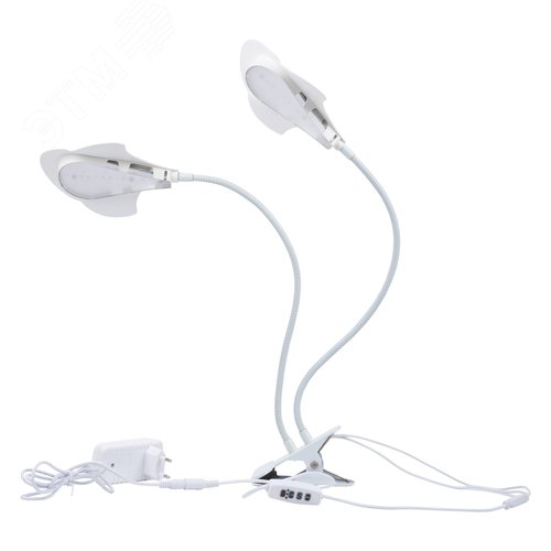 Изображение товара Светильник для растений светодиодный с таймером 15 Вт на прищепке спектр для фотосинтеза ULT-P35M-15W/SPLE/TM IP40 WHITE LEAF (шт)