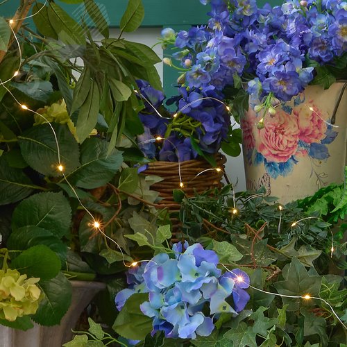 Гирлянда садовая на солнечной батарее Роса 300 светодиодов Теплый белый свет 1 АА Ni-Mh аккумулятор в комплекте IP44 USL-S-128/PT30000 WARMWHITE DEW - фото 9