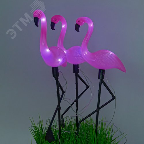 Светильник садовый на солнечной батарее Фламинго в комплекте из 3 штук 6 светодиодов Белый свет 1 АA Ni-Mh аккумулятор в комплекте IP44 USL-S-833/PM530 FLAMINGO SET3 - фото 11