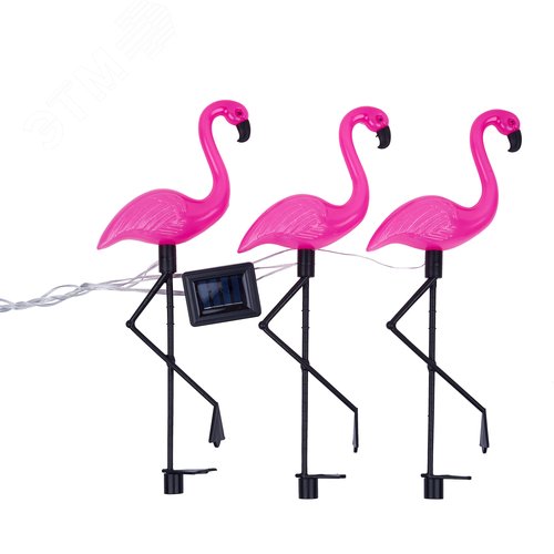 Светильник садовый на солнечной батарее Фламинго в комплекте из 3 штук 6 светодиодов Белый свет 1 АA Ni-Mh аккумулятор в комплекте IP44 USL-S-833/PM530 FLAMINGO SET3 - фото 3