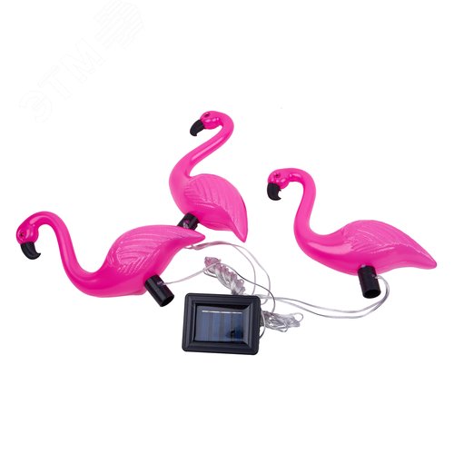 Светильник садовый на солнечной батарее Фламинго в комплекте из 3 штук 6 светодиодов Белый свет 1 АA Ni-Mh аккумулятор в комплекте IP44 USL-S-833/PM530 FLAMINGO SET3 - фото 4