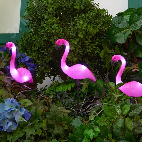 Светильник садовый на солнечной батарее Фламинго в комплекте из 3 штук 6 светодиодов Белый свет 1 АA Ni-Mh аккумулятор в комплекте IP44 USL-S-833/PM530 FLAMINGO SET3 - фото 13