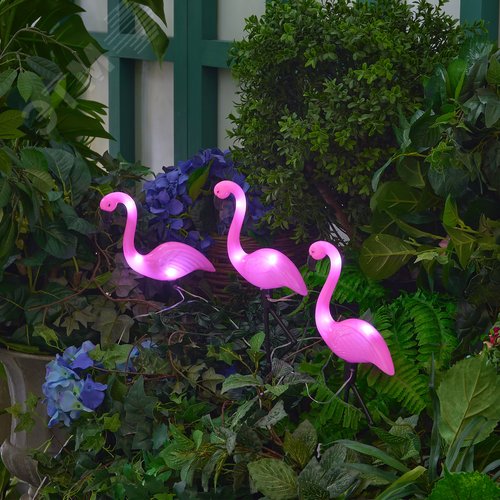 Светильник садовый на солнечной батарее Фламинго в комплекте из 3 штук 6 светодиодов Белый свет 1 АA Ni-Mh аккумулятор в комплекте IP44 USL-S-833/PM530 FLAMINGO SET3 - фото 15