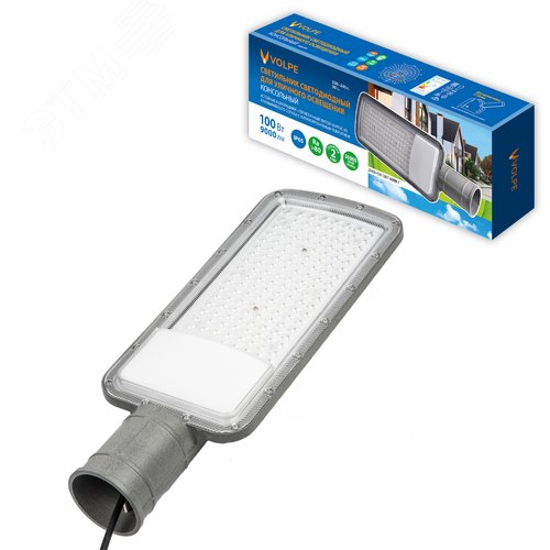 Светильник светодиодный уличный консольный 100 Вт Дневной свет 6500К Угол 60/90 градусов TM Volpe ULV-Q611 100W/6500K IP65 GREY - фото 2