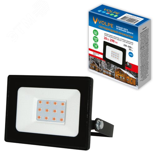 Прожектор светодиодный 20 Вт красный свет черный корпус Volpe ULF-Q519 20W/RED IP65 220-240V BLACK - фото 3