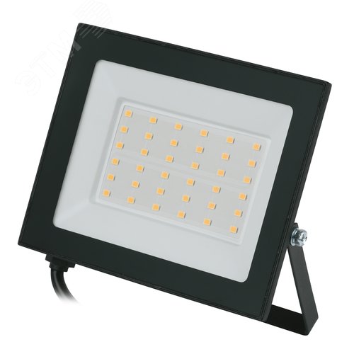 Прожектор светодиодный 50 Вт Теплый белый свет 3000К Корпус черный TM Volpe ULF-Q519 50W/3000K IP65 220-240V BLACK - фото 1