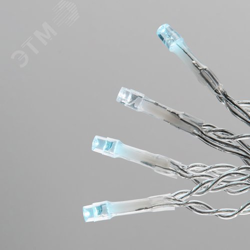 Бахрома светодиодная с эффектом мерцания 12 м соединяемая 195 светодиодов голубой и белый свет прозрачный провод ULD-B12006-195/TTK ICEBLUE-WHITE IP44 - фото 5