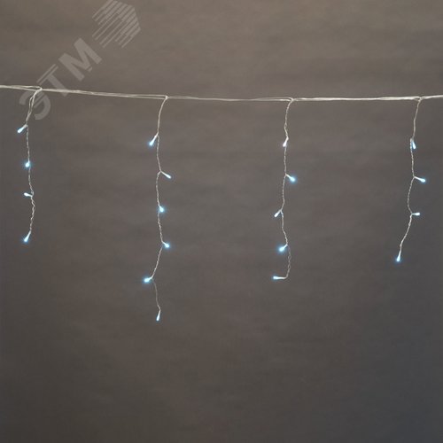 Бахрома светодиодная с эффектом мерцания 12 м соединяемая 195 светодиодов голубой и белый свет прозрачный провод ULD-B12006-195/TTK ICEBLUE-WHITE IP44 - фото 8