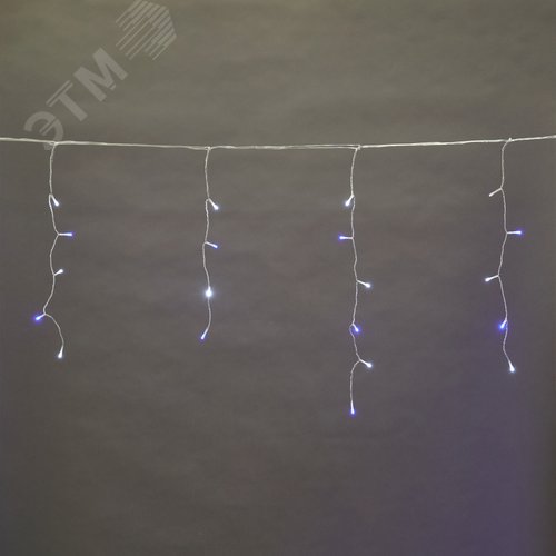Бахрома светодиодная с эффектом мерцания 12м соединяемая 195 светодиодов синий и белый свет прозрачный провод ULD-B12006-195/TTK BLUE-WHITE IP44 - фото 8