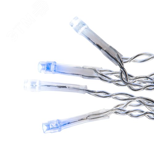 Бахрома светодиодная с эффектом мерцания 12м соединяемая 195 светодиодов синий и белый свет прозрачный провод ULD-B12006-195/TTK BLUE-WHITE IP44 - фото 9