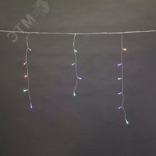 Бахрома светодиодная с эффектом мерцания 50м соединяемая 440 светодиодов красный, синий, желтый, зеленый свет прозрачный провод ULD-B50006-880/TTK MULTI IP44 - фото 9