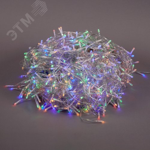 Бахрома светодиодная с эффектом мерцания 50м соединяемая 440 светодиодов красный, синий, желтый, зеленый свет прозрачный провод ULD-B50006-880/TTK MULTI IP44 - фото 10