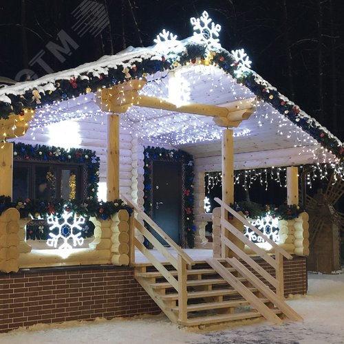 Бахрома светодиодная с эффектом мерцания 50м соединяемая 880 светодиодов белый свет прозрачный провод ULD-B50006-880/TTK WHITE IP44 - фото 13