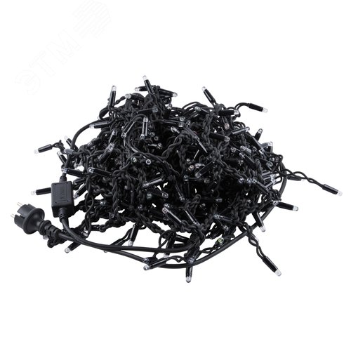 Бахрома светодиодная с эффектом мерцания 5м Соединяемая 300 светодиодов Красный желтый синий зеленый свет Провод черный ULD-B5007-300/TBK MULTI IP67 - фото 1