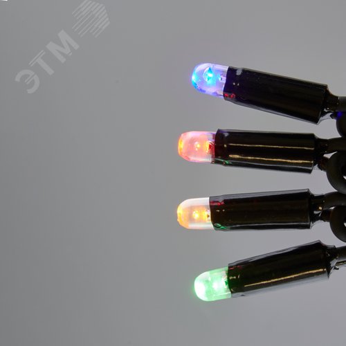 Бахрома светодиодная с эффектом мерцания 5м Соединяемая 300 светодиодов Красный желтый синий зеленый свет Провод черный ULD-B5007-300/TBK MULTI IP67 - фото 10