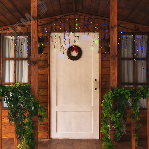 Бахрома светодиодная с эффектом мерцания 5м Соединяемая 300 светодиодов Красный желтый синий зеленый свет Провод черный ULD-B5007-300/TBK MULTI IP67 - фото 14